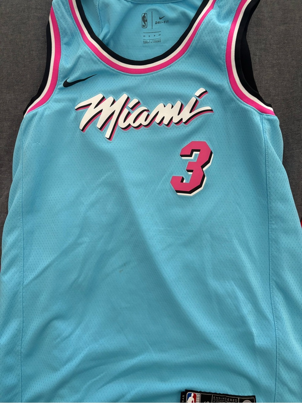 Nike Teal and Pink Miami Heat Dwayne Wade #3 Jersey